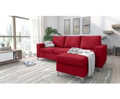 JUSTyou Eli Sofá esquinero Rojo Velour