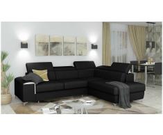JUSTyou Caio Sofá esquina Negro Cuero sintético