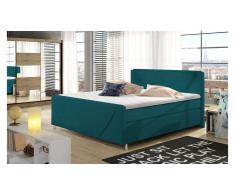 JUSTyou Velvet Cama Box Spring Turquesa 160x200