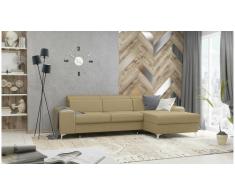 JUSTyou Lino Sofá esquina Café Tejido estructurado