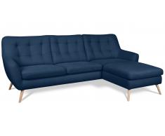 JUSTyou Genise Sofá esquinero Velour Azul