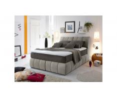 JUSTyou Pierre Cama Box Spring Velour 140x200 cm Beige