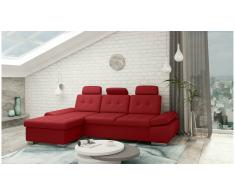 JUSTyou Carlota Sofá esquina Rojo Cuero sintético