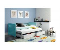 JUSTyou Briko Cama funcional Azul Blanco 80x160 cm