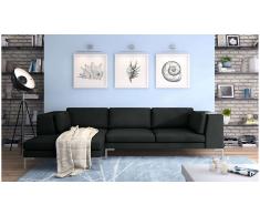 JUSTyou Remi Sofá esquinero Negro Velour