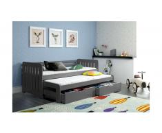 JUSTyou Briko Cama funcional Grafito 80x160 cm