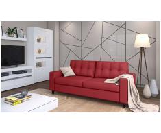 JUSTyou Gerd Sofá Rojo Cuero sintético