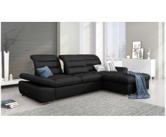 JUSTyou Helia Sofa esquinero Negro Cuero sintetico