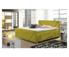 JUSTyou Velvet Cama Box Spring Amarillo 140x200
