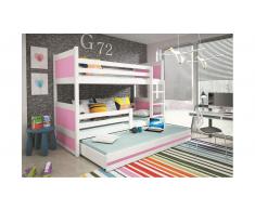 JUSTyou Lora con cama supletoria Litera Blanco Rosa
