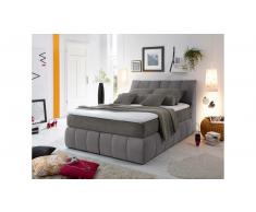 JUSTyou Pierre Cama Box Spring Velour 160x200 cm Gris