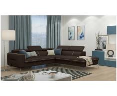 JUSTyou Diogo Sofá esquina Marrón Tejido estructurado
