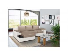 JUSTyou Radella Sofa esquinero Blanco Marron