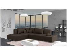 JUSTyou Livia Sofá esquina Marrón Velour