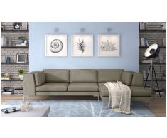 JUSTyou Remi Sofá esquinero Marrón Cuero sintético