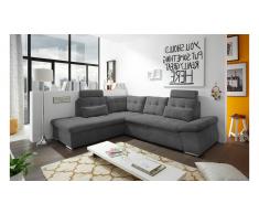 JUSTyou Louisiana Sofá esquinero Gris