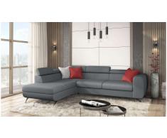 JUSTyou Corina Sofá esquina Gris Cuero sintético