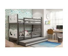 JUSTyou Ola con cama supletoria Litera Grafito Blanco