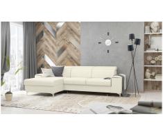 JUSTyou Lino Sofá esquina Beige Cuero sintético