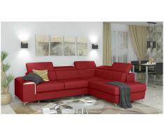 JUSTyou Caio Sofá esquina Rojo Cuero sintético