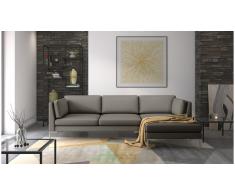 JUSTyou Siri Sofá esquinero Beige Cuero sintético