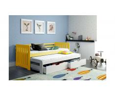 JUSTyou Briko Cama funcional Amarillo Blanco 90x188 cm