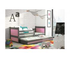 JUSTyou Lora con cama supletoria Cama Grafito Rosa