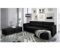 JUSTyou Kaito Sofa esquinero Negro Tejido estructurado
