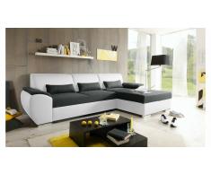 JUSTyou Alaska Sofá esquinero Blanco Antracita