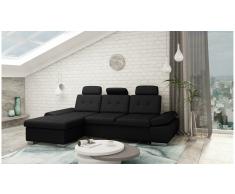 JUSTyou Carlota Sofá esquina Negro Tejido