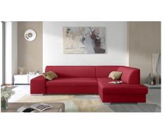 JUSTyou Piave Sofá esquinero Rojo Cuero sintético