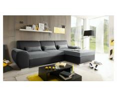 JUSTyou Alaska Sofá esquinero Negro Gris