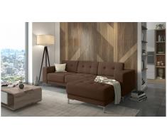 JUSTyou Tiril Sofá esquinero Marrón Velour