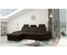 JUSTyou Carlota Sofá esquina Marrón Velour