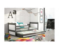 JUSTyou Lora con cama supletoria Cama Grafito Blanco