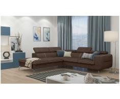 JUSTyou Diogo Sofá esquina Marrón Velour