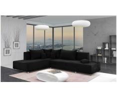 JUSTyou Livia Sofá esquina Negro Velour