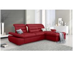 JUSTyou Helia Sofa esquinero Rojo Cuero sintetico