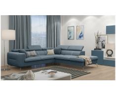 JUSTyou Diogo Sofá esquina Azul Velour