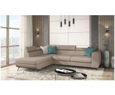 JUSTyou Corina Sofá esquina Marrón Tejido estructurado