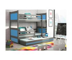 JUSTyou Lora con cama supletoria Litera Grafito Azul
