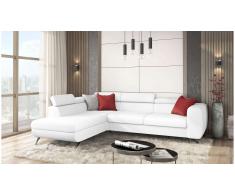 JUSTyou Corina Sofá esquina Blanco Cuero sintético