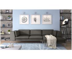 JUSTyou Remi Sofá esquinero Gris Cuero sintético