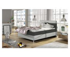 JUSTyou Cosy Cama Box Spring Gris | Blanco 140x200