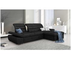 JUSTyou Helia Sofa esquinero Negro Velour