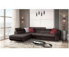 JUSTyou Corina Sofá esquina Marrón Velour