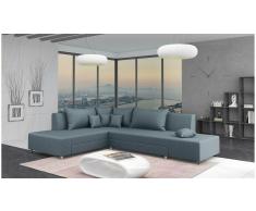 JUSTyou Livia Sofá esquina Azul Velour