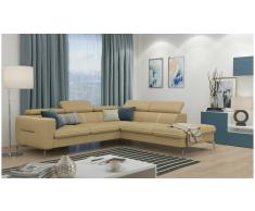 JUSTyou Diogo Sofá esquina Café Tejido estructurado