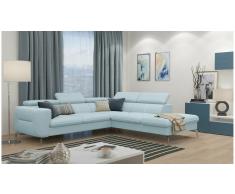 JUSTyou Diogo Sofá esquina Azul Velour