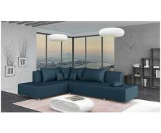 JUSTyou Livia Sofá esquina Azul Cuero sintético